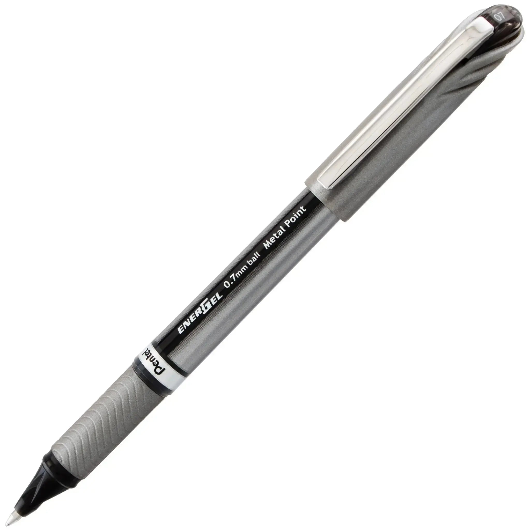 EnerGel NV Liquid Gel Pen, (0.7mm) Metal Tip, Medium Line Capped, Blue Ink