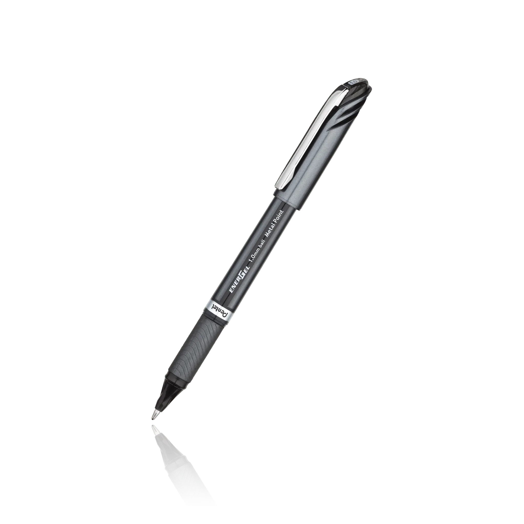 EnerGel NV Liquid Gel Pen, (1.0mm) Metal Tip, Bold Line Capped, Black Ink