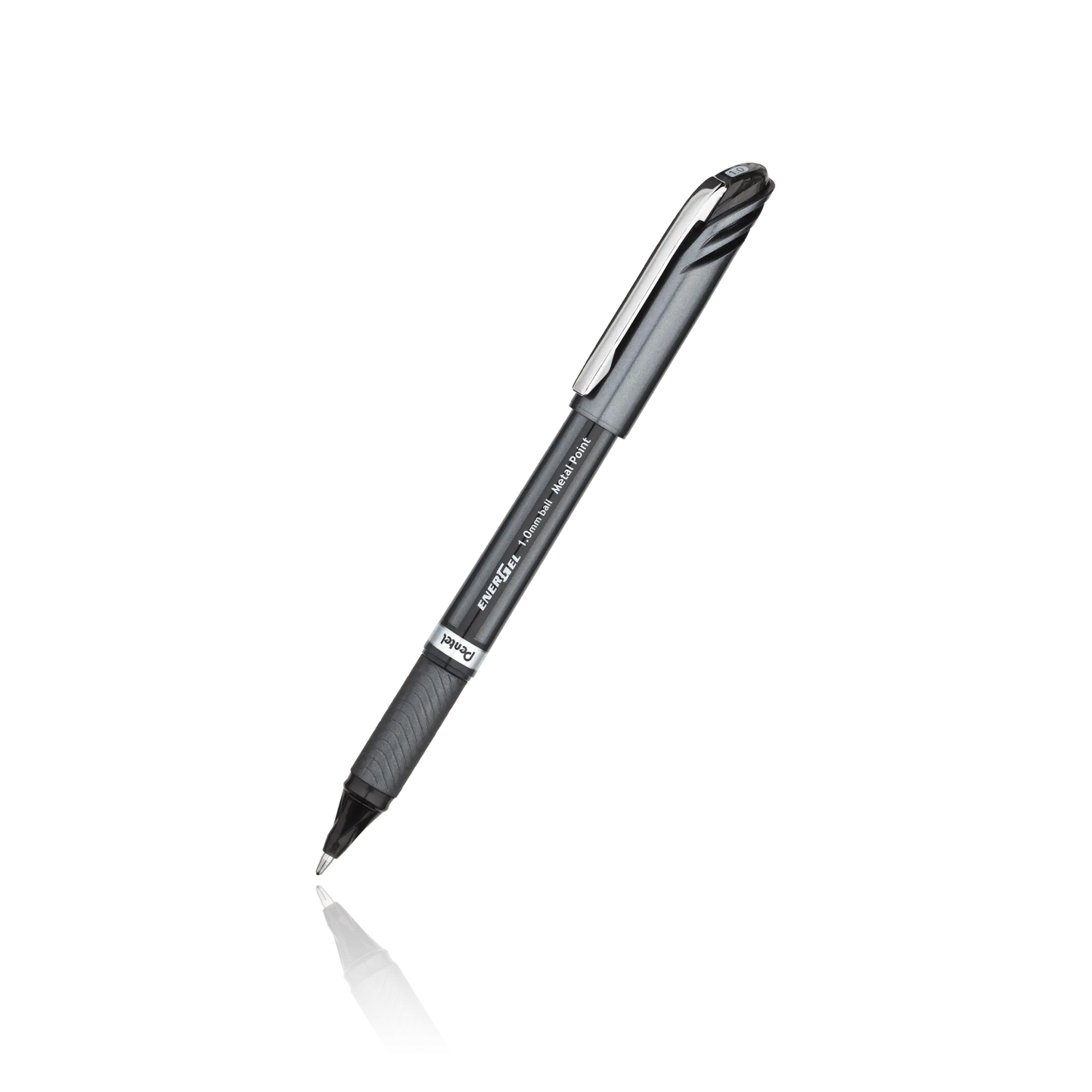 EnerGel NV Liquid Gel Pen, (1.0mm) Metal Tip, Bold Line Capped, Red Ink