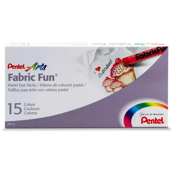 Pentel Arts Fabric Fun Pastel Dye Sticks - 15 Color Set