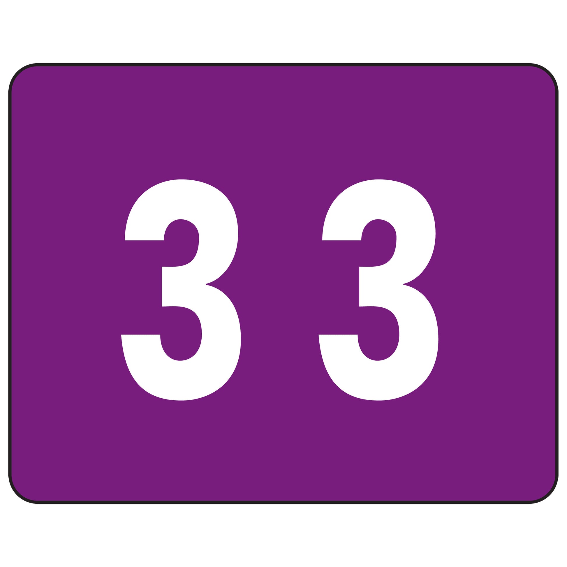 Smead DCCRN Color-Coded Numeric Label, 3, Label Roll, Purple, 500 per Roll (67343)
