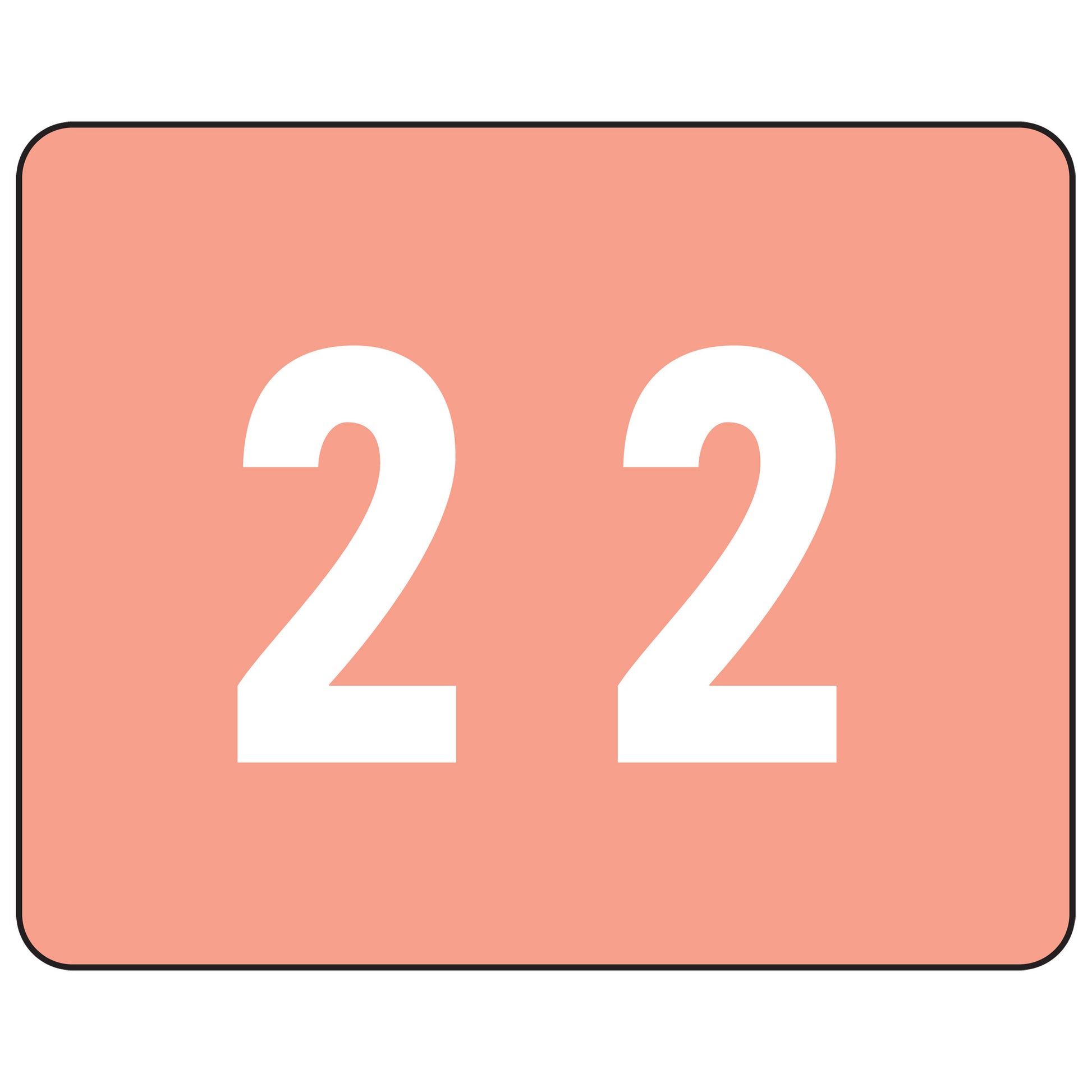 Smead DCCRN Color-Coded Numeric Label, 2, Label Roll, Pink, 500 per Roll (67342)