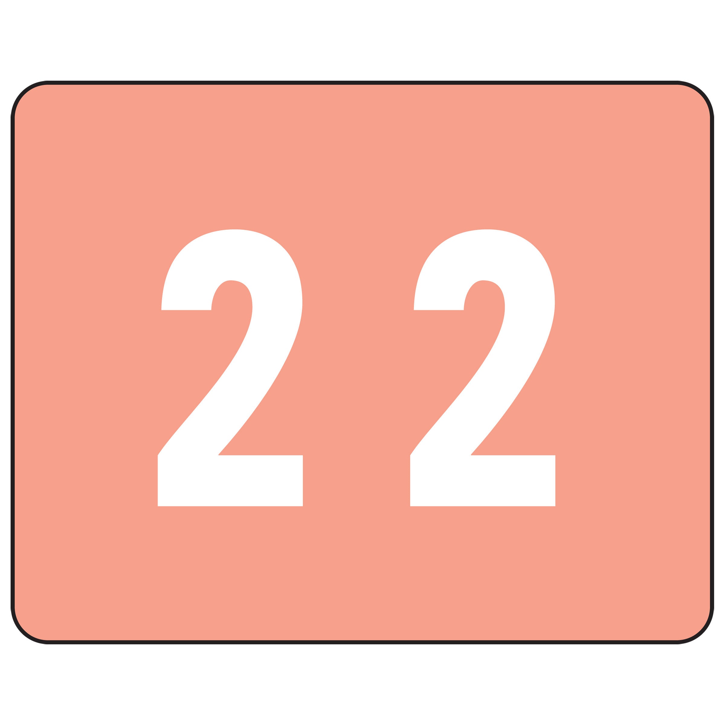 Smead DCCRN Color-Coded Numeric Label, 2, Label Roll, Pink, 500 per Roll (67342)