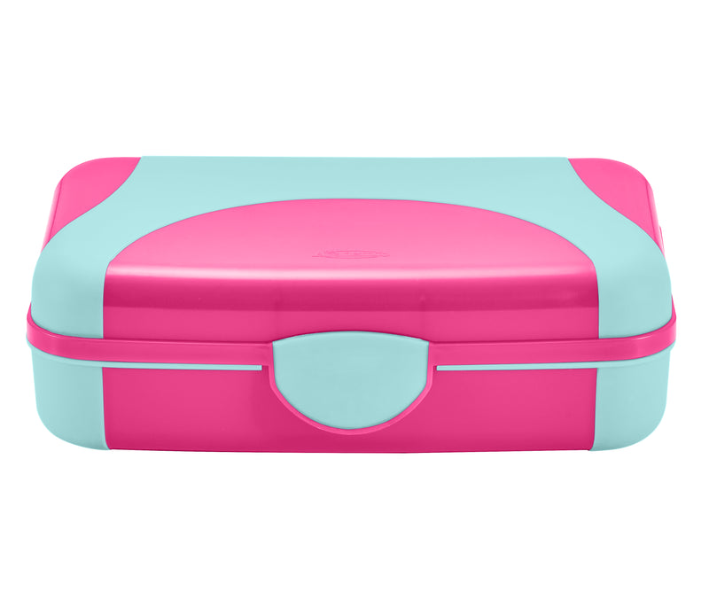 Lockermate By Bostitch Overmolded Pencil Box, Pink/Blue