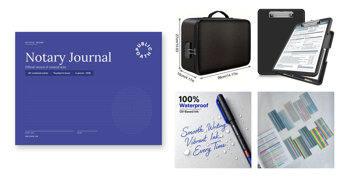 Mobile Notary Document Kit — contents, including the Public Oath Notary Journal
