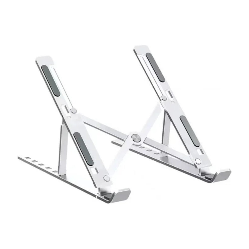 Silver adjustable aluminum laptop stand