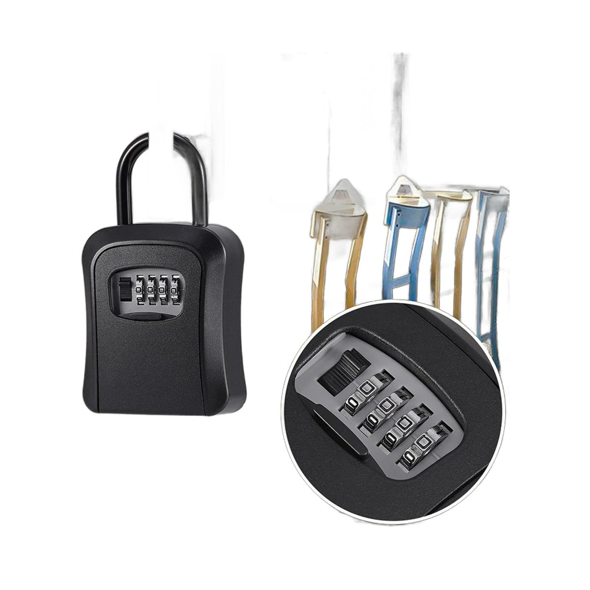 Outdoor Key Lock Box, 4-Digit Combination