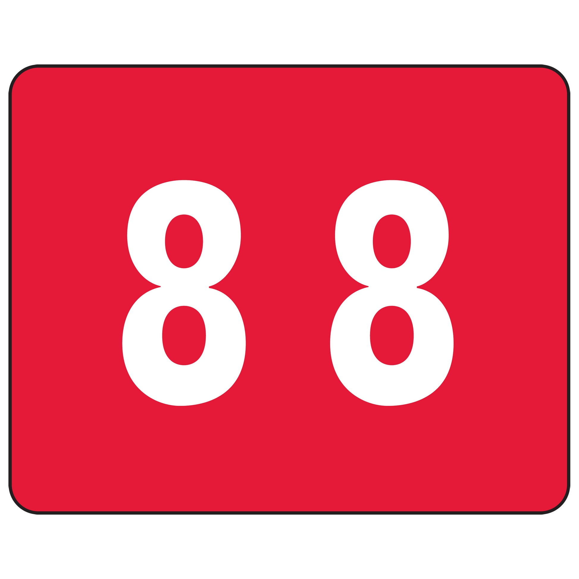 Smead DCCRN Color-Coded Numeric Label, 8, Label Roll, Red, 500 per Roll (67348)