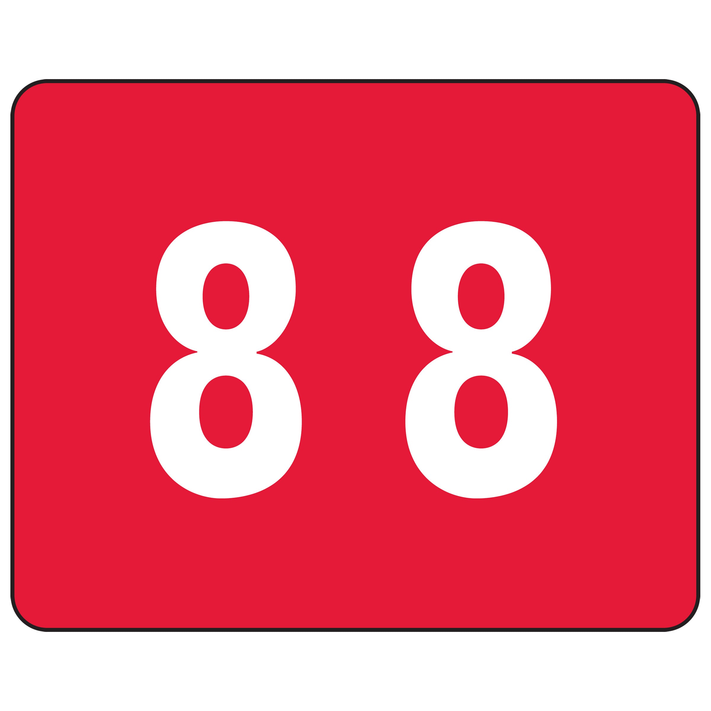 Smead DCCRN Color-Coded Numeric Label, 8, Label Roll, Red, 500 per Roll (67348)