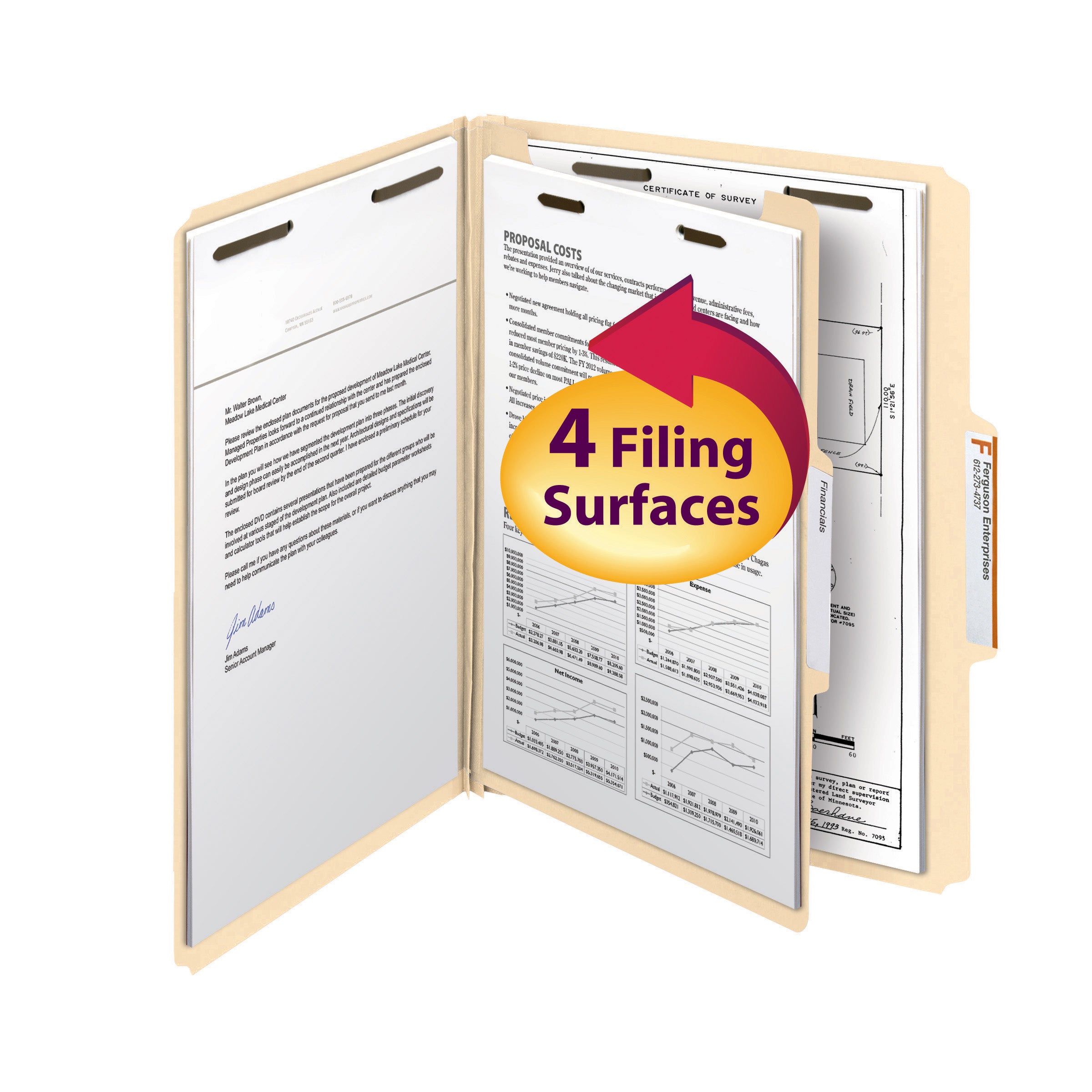 Bulk Discounts on Smead Classification Folders - Fastener Heavy-Duty File Folder with Divider, 2 Fasteners, Reinforced 1/3-Cut Tab, Letter Size, Manila, 10 per Box (14560)