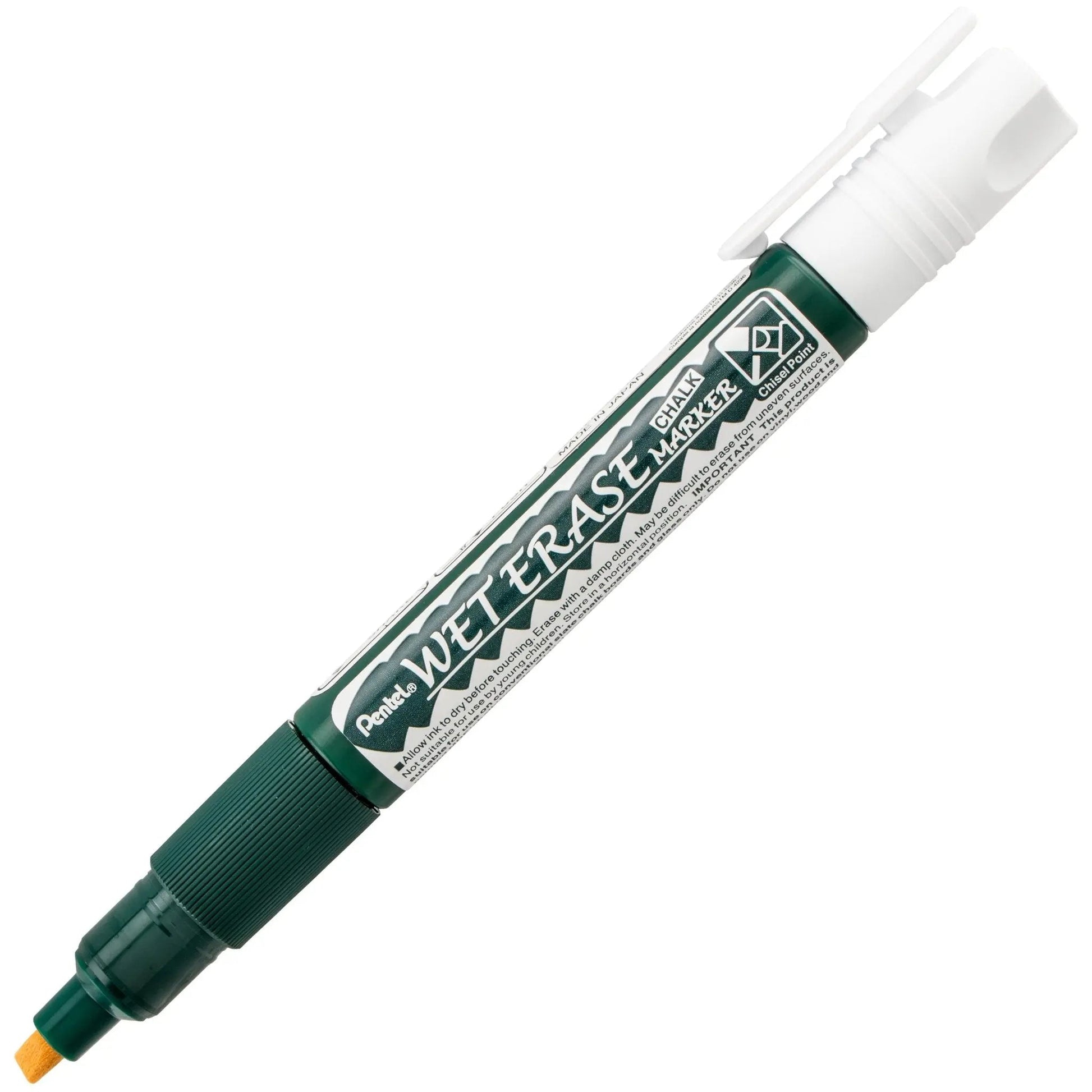 Pentel Arts Wet Erase Chalk Marker, Chisel Tip, White Ink