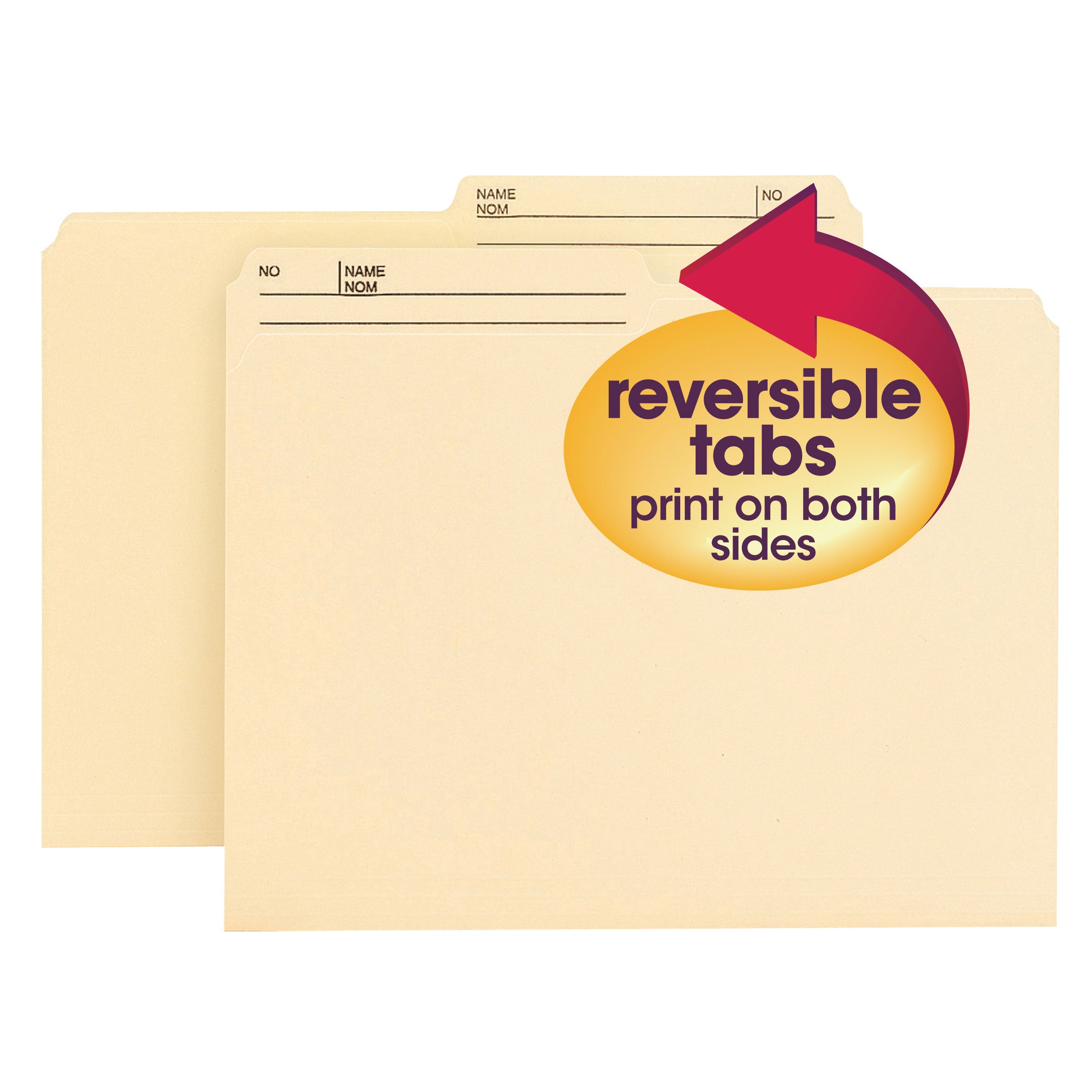 Bulk Discounts on Smead Manila File Folders - Reversible File Folder, 1/2-Cut Printed Right Tab, Letter Size, Manila, 100 per Box (10145)